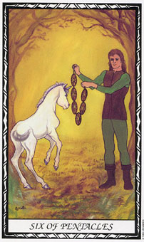  - Unicorn Tarot - Ǯ - Six Of Pentacles