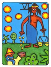  - African Tarot - Ǯ - Six Of Pentacles