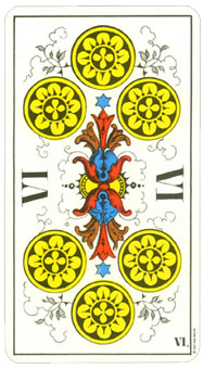 1JJʿ1974 - 1JJ Swiss Tarot 1974 - Ǯ - Six Of Pentacles