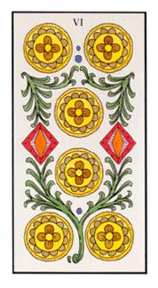 ʹ - Angel Tarot - Ǯ - Six Of Pentacles