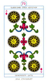  - Cagliostro Tarot - Ǯ - Six Of Pentacles