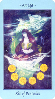  - Celestial Tarot - Ǯ - Six Of Pentacles