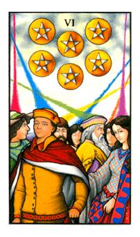 ŵ - Connolly Tarot - Ǯ - Six Of Pentacles