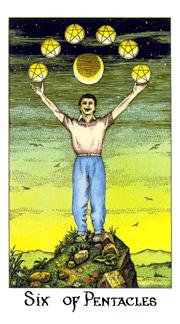  - Cosmic Tarot - Ǯ - Six Of Pentacles