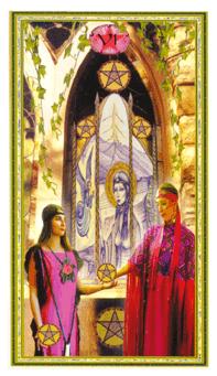 ܶ - Gendron Tarot - Ǯ - Six Of Pentacles