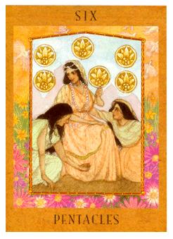 Ů - Goddess Tarot - Ǯ - Six Of Pentacles