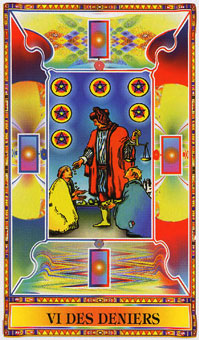 ʯΰ - Diamond Tarot - Ǯ - Six Of Pentacles