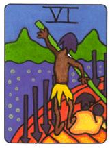  - African Tarot -  - Six Of Swords