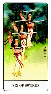 й - Chinese Tarot -  - Six Of Swords