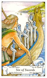 ɭ޲ - Hanson Roberts Tarot -  - Six Of Swords