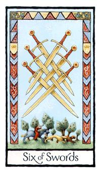 Ӣʼ - Old English Tarot -  - Six Of Swords