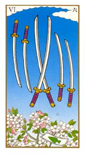  - Ukiyoe Tarot -  - Six Of Swords