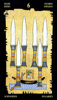  - Egyptian Tarot -  - Six Of Swords