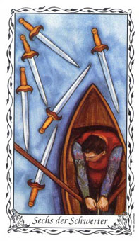 ޵ - Das Hudes Tarot -  - Six Of Swords