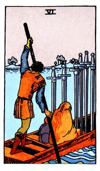 ¡ΰ - Rider Waite Tarot -  - Six Of Swords