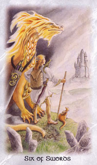  - The Celtic Dragon Tarot -  - Six Of Swords