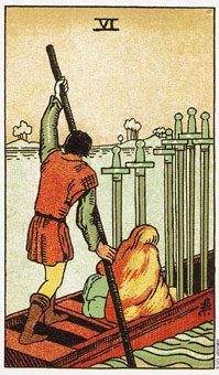 ԭʼΰ - Original Rider-Waite Tarot -  - Six Of Swords