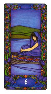  - Art Nouveau Tarot -  - Six Of Swords