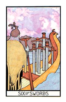 ̫ʱ - Aquarian Tarot -  - Six Of Swords