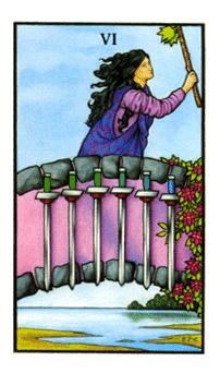 ŵ - Connolly Tarot -  - Six Of Swords