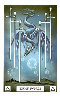  - Dragon Tarot -  - Six Of Swords