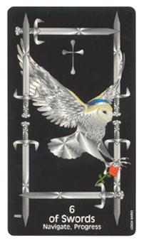 ѻħ - Crows Magick Tarot -  - Six Of Swords