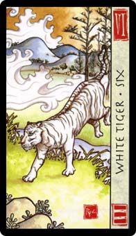 ˮ - Feng Shui Tarot -  - Six Of Swords