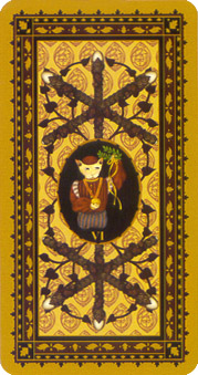 è - Medieval Cat Tarot - Ȩ - Six Of Wands