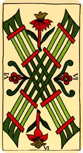  - Marseilles Tarot - Ȩ - Six Of Wands