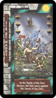 ֮ - Lord of the Rings Tarot - Ȩ - Six Of Wands