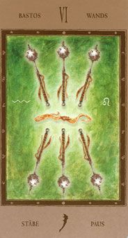 Թ - The Labyrinth Tarots - Ȩ - Six Of Wands