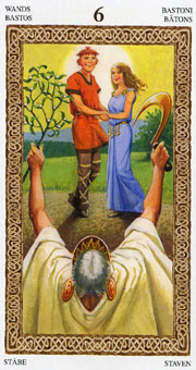 ³ - Tarot of Druids - Ȩ - Six Of Wands