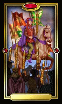 Ѥ - Gilded Tarot - Ȩ - Six Of Wands