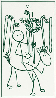  - Stick Figure Tarot - Ȩ - Six Of Wands