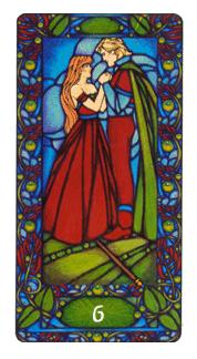  - Art Nouveau Tarot - Ȩ - Six Of Wands