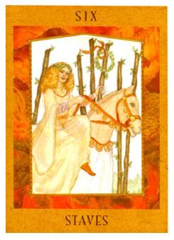 Ů - Goddess Tarot - Ȩ - Six Of Wands