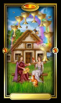 Ѥ - Gilded Tarot - ʥʮ - Ten Of Cups