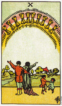 ԭʼΰ - Original Rider-Waite Tarot - ʥʮ - Ten Of Cups