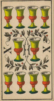 1JJʿ1870 - 1JJ Swiss Tarot 1870 - ʥʮ - Ten Of Cups