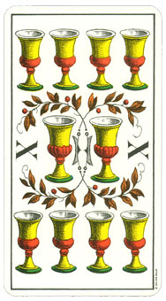 1JJʿ1974 - 1JJ Swiss Tarot 1974 - ʥʮ - Ten Of Cups