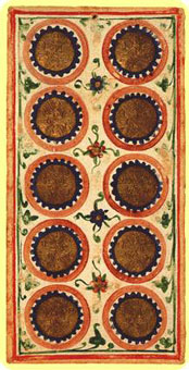 ˹ - Visconti Sforza Tarot - Ǯʮ - Ten Of Pentacles