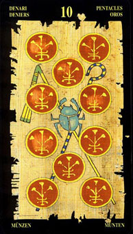  - Egyptian Tarot - Ǯʮ - Ten Of Pentacles