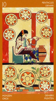 ³ - Etruscan Tarot - Ǯʮ - Ten Of Pentacles