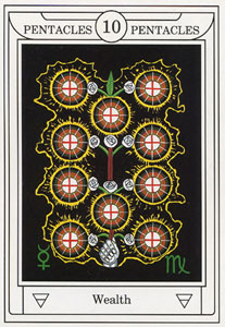 ƽ - Golden Dawn Magical Tarot - Ǯʮ - Ten Of Pentacles