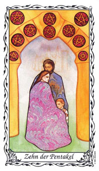 ޵ - Das Hudes Tarot - Ǯʮ - Ten Of Pentacles