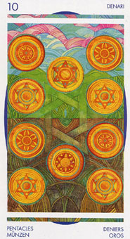 ˮ - Crystal Tarot - Ǯʮ - Ten Of Pentacles