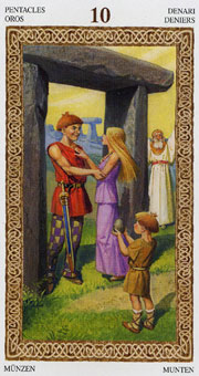 ³ - Tarot of Druids - Ǯʮ - Ten Of Pentacles