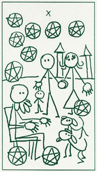  - Stick Figure Tarot - Ǯʮ - Ten Of Pentacles