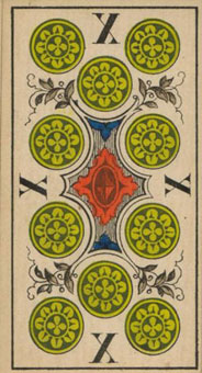 1JJʿ1870 - 1JJ Swiss Tarot 1870 - Ǯʮ - Ten Of Pentacles