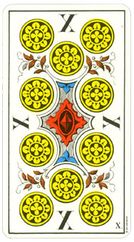 1JJʿ1974 - 1JJ Swiss Tarot 1974 - Ǯʮ - Ten Of Pentacles